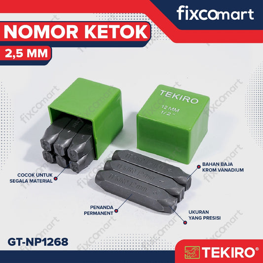 Nomor Ketok Tekiro 2.5 mm / Ketok Nomor Tekiro