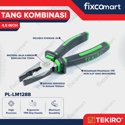 TEKIRO TANG KOMBINASI / LANCIP / POTONG LINESMAN / LONG NOSE / DIAGONAL PLIERS 4.5 inch