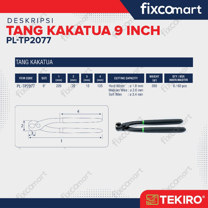 Tekiro Tang Kakatua 9 Inch / Tekiro Tower Pincer / Tang Burung