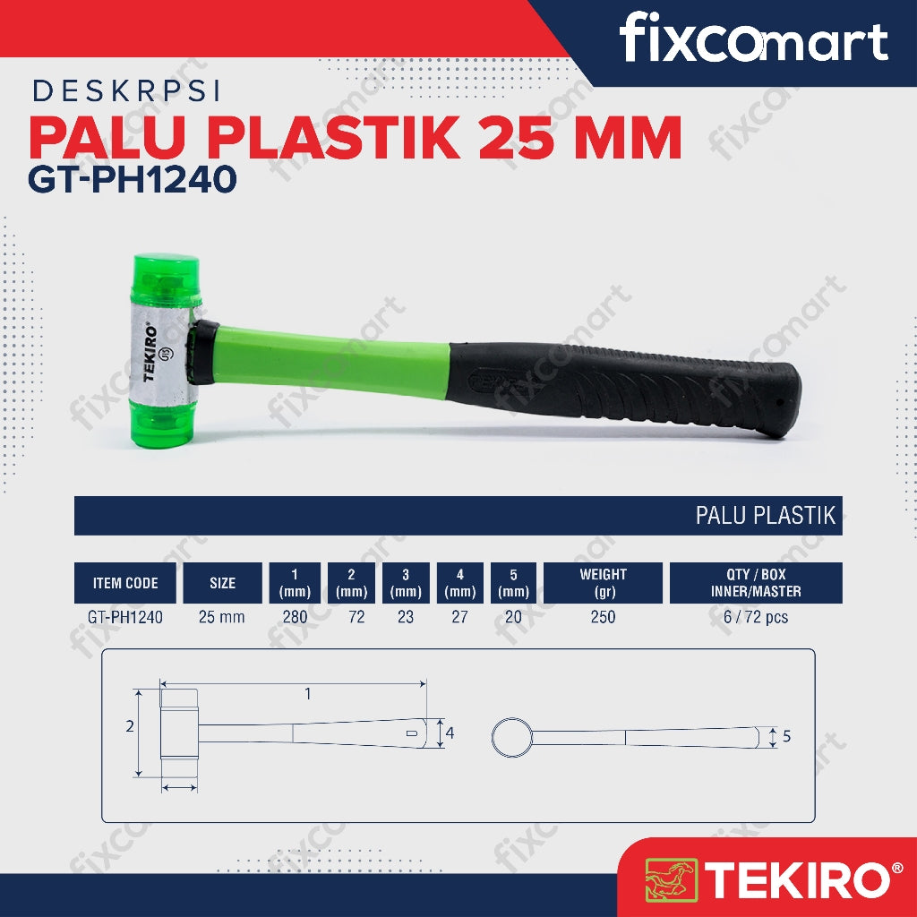 Tekiro Palu Plastik 25 Mm / Tekiro Double Plastic Hammer