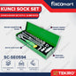 Tekiro Socket Set 3/8 inch 18 Pcs 6-22 mm 12PT / Sock Set