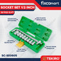 Tekiro Socket Set 1/2 Inch 10 Pcs 12Pt (8-24 Mm) Box Plastik