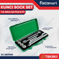 Tekiro Socket Set / Kunci Sock Set 1/2 Inch 24 Pcs MM (Metric) / INCH 6 / 12 PT Box Kaleng / Plastik