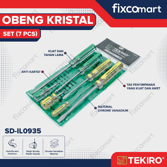 Tekiro Obeng Kristal Set 7 Pcs / Tekiro Obeng Set