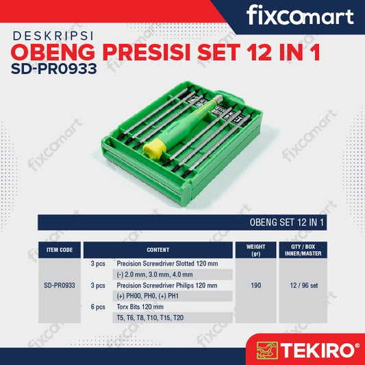 Tekiro Obeng Presisi Set 12 In 1 / Obeng Jam