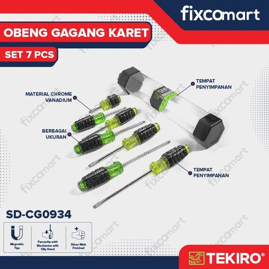 Tekiro Obeng Set Gagang Karet 7 Pcs / Cushion Grip