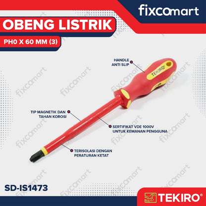 Tekiro Obeng Listrik (+) PH0 X 60 mm / Tekiro Obeng Plus