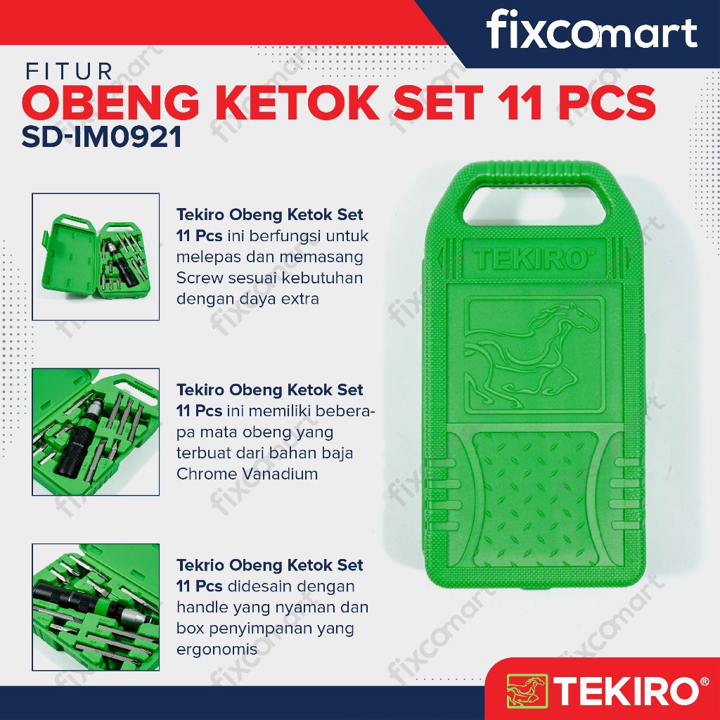 Tekiro Obeng Ketok Set 11 Pcs / Tekiro Impact Driver 11 Pcs