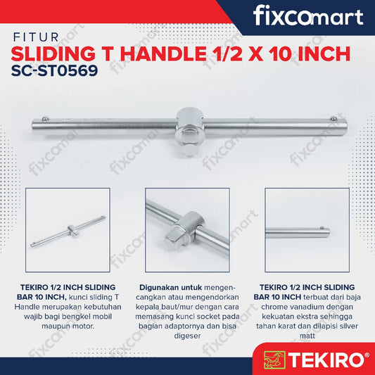 Tekiro Gagang Sock T 1/2 X 10 Inch / Tekiro Sliding T Handle