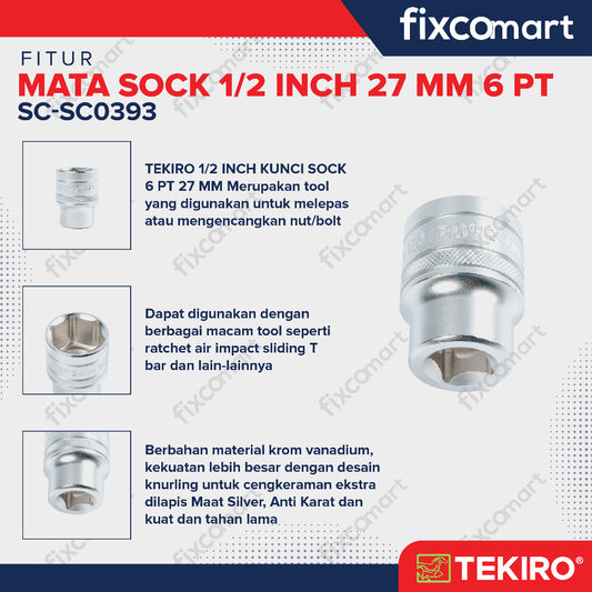 Tekiro Mata Sock 1/2 Inch 27 mm 6PT