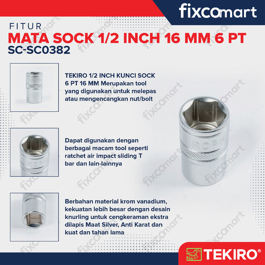 Tekiro Mata Sock 1/2 Inch 16 mm 6PT