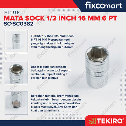 Tekiro Mata Sock 1/2 Inch 16 mm 6PT
