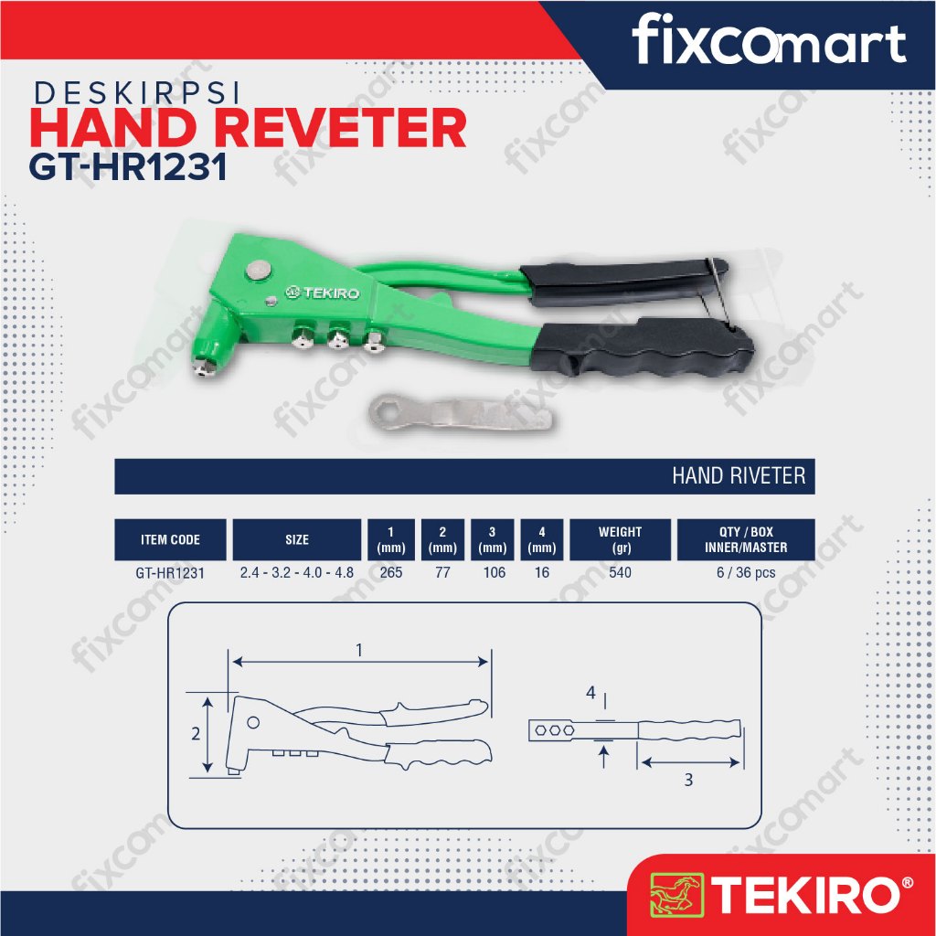 Tekiro Hand  Rivet / Tang Rivet 2-10 Mm