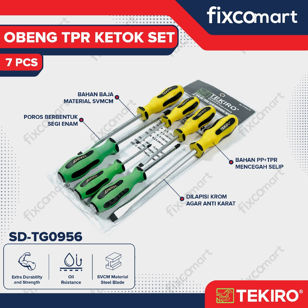 Tekiro Obeng Tpr Ketok Set 7 Pcs / Obeng Pukul Set