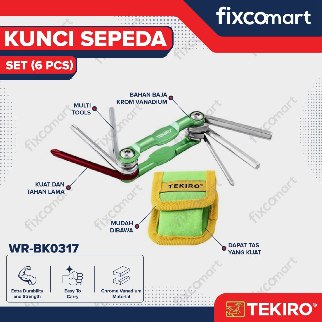 Tekiro Kunci Sepeda Lipat Set 6 Pcs / Tekiro Bike Toolkit