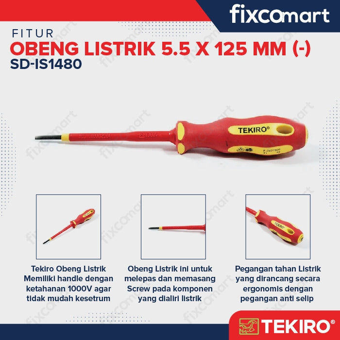 Tekiro Obeng Listrik (+) Plus dan (-) minus