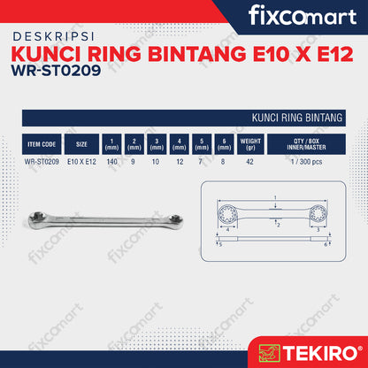 Tekiro Kunci Ring Bintang E10XE12 / Star Wrench E10XE12