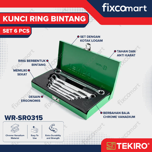 Tekiro Kunci Ring Bintang Set 6 Pcs / Tekiro Star Wrench