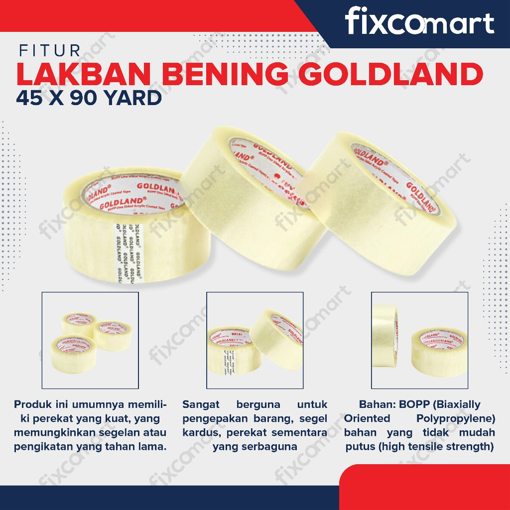 Lakban Bening Coklat GOLDLAND 45 MM x 90 Yard
