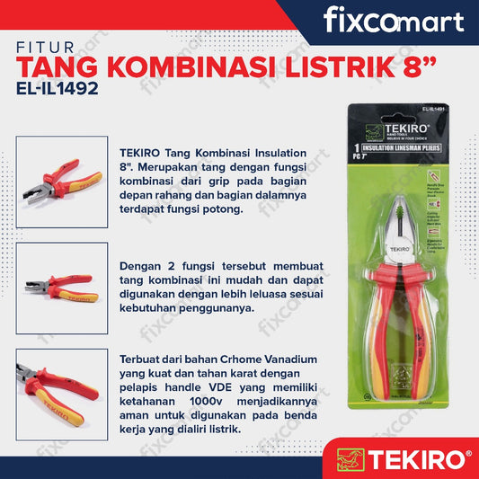 Tekiro Tang Kombinasi Listrik 8 Inch / Tekiro Tang Elektrik