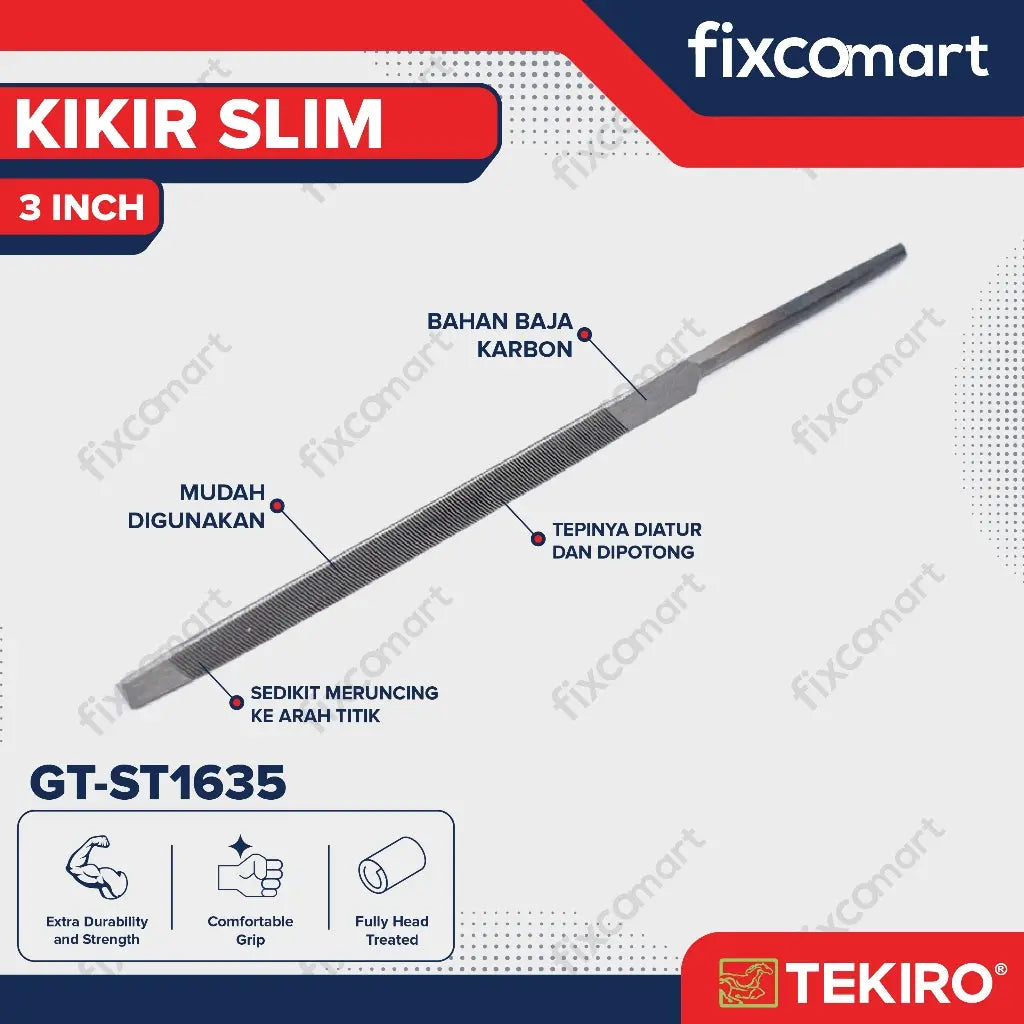 Tekiro Kikir Slim 3 Inch / Tekiro Taper Slim Files FIXCOMART