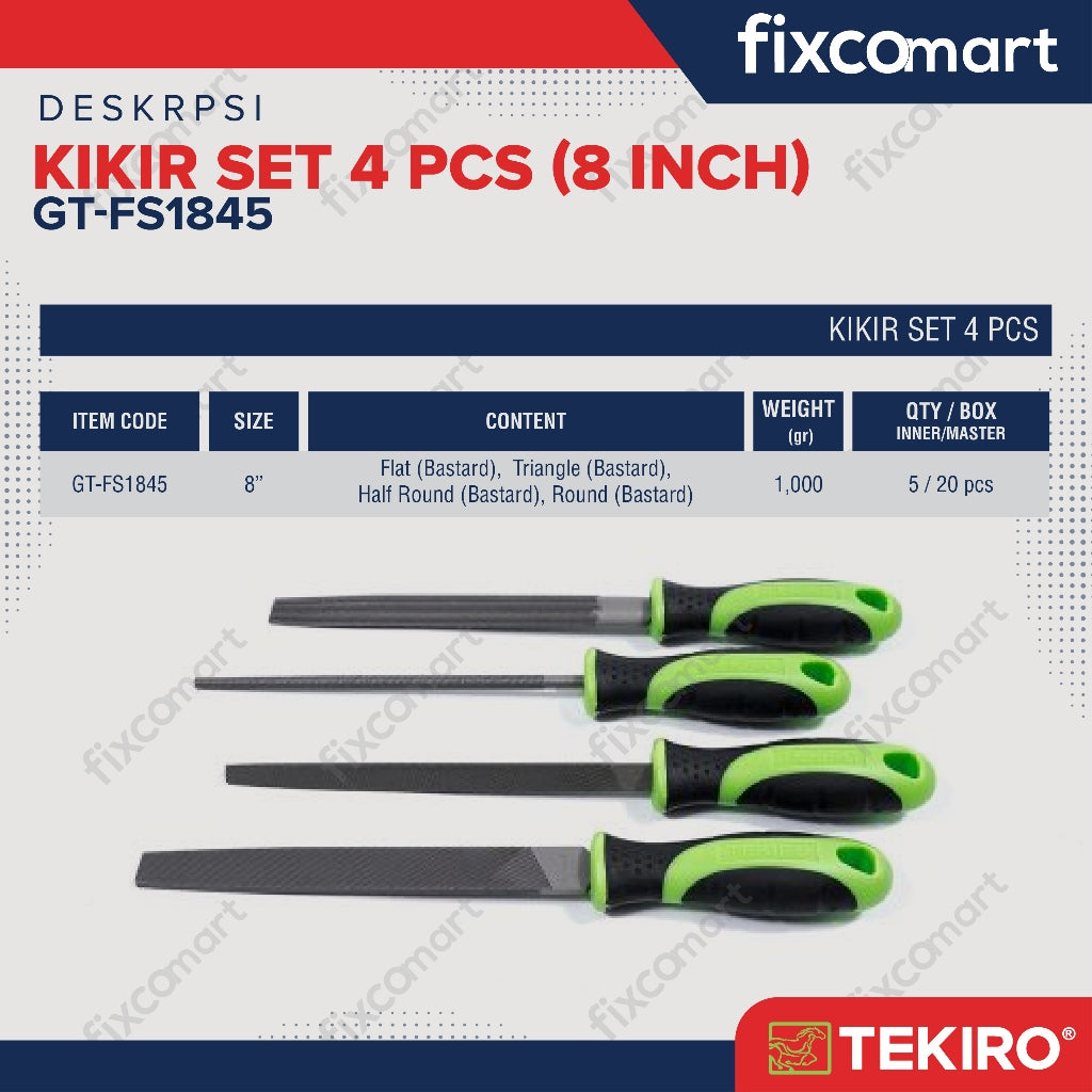 Tekiro Kikir Set 8 Inch 4 Pcs