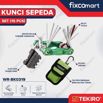 Tekiro Kunci Sepeda Lipat Set 15 Pcs / Bike Tool Kit