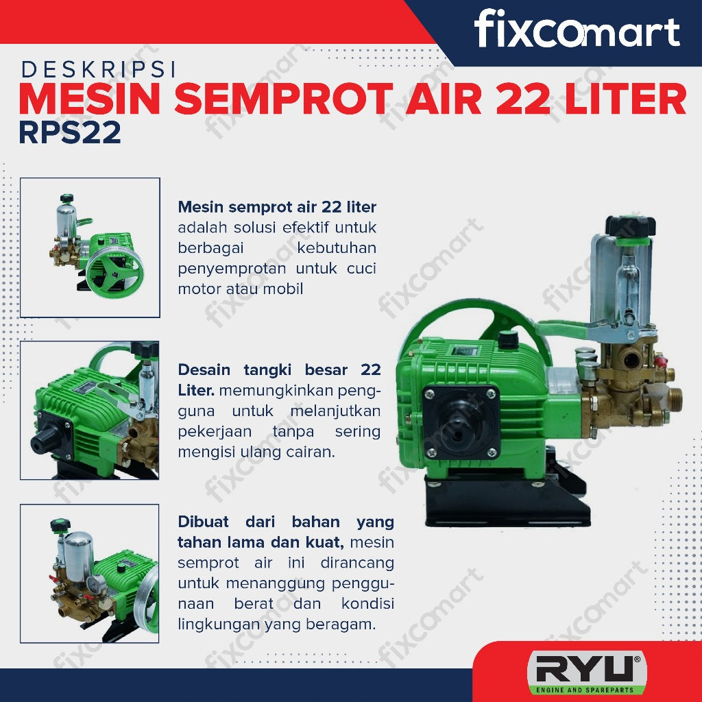 RYU Power Sprayer / Mesin Power Sprayer / Alat Cuci Motor Mobil RPS 22