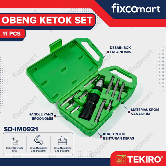 Tekiro Obeng Ketok Set 11 Pcs / Tekiro Impact Driver 11 Pcs
