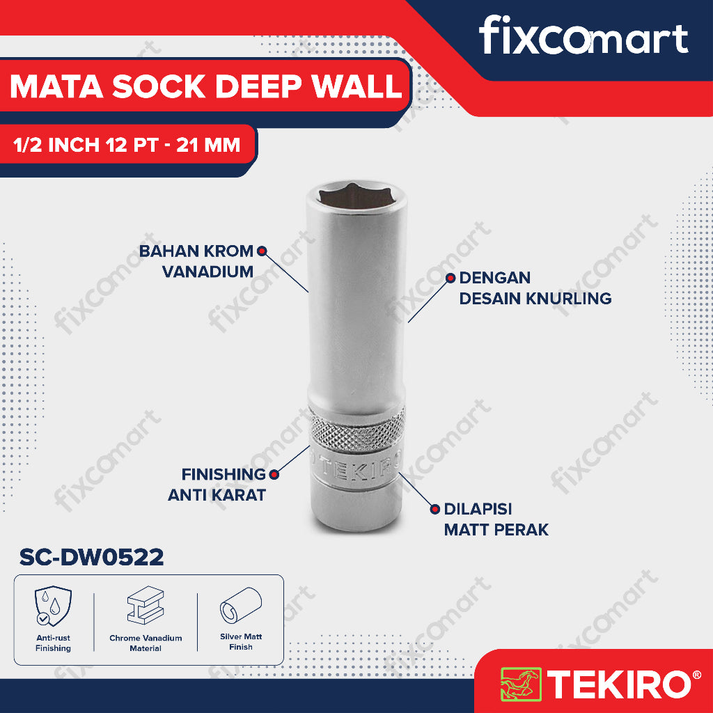 Tekiro Mata Sock Deep Wall 1/2 Inch 12PT 21 mm