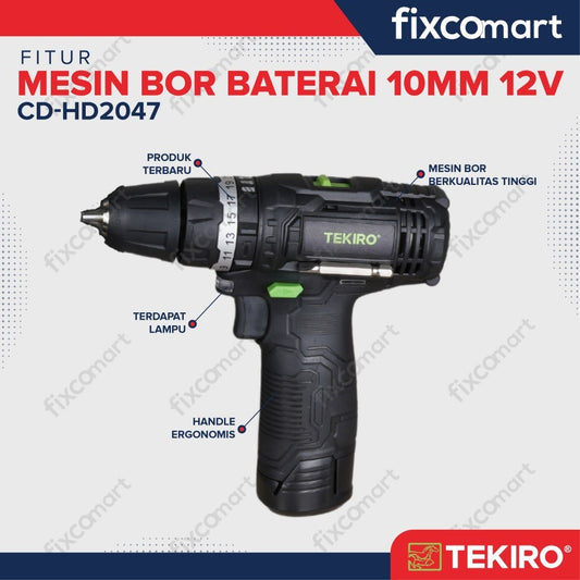 Tekiro Mesin Bor Baterai XV Brushless Cordless Hammer Drill