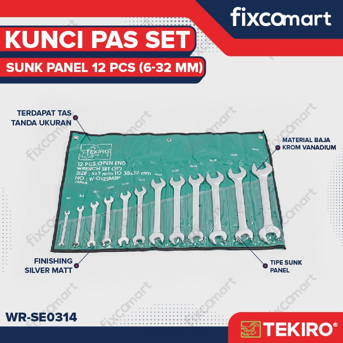 Kunci Pas Set Sunk Panel 12 Pcs / Kunci Pas Tekiro