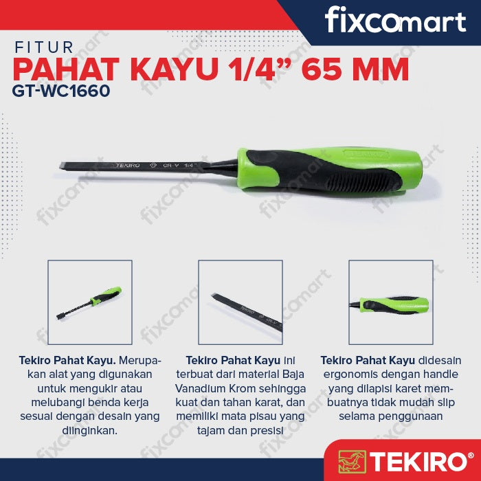 Tekiro Pahat Kayu 1/4 Inch / Tekiro Wood Chisel 6.5 Mm