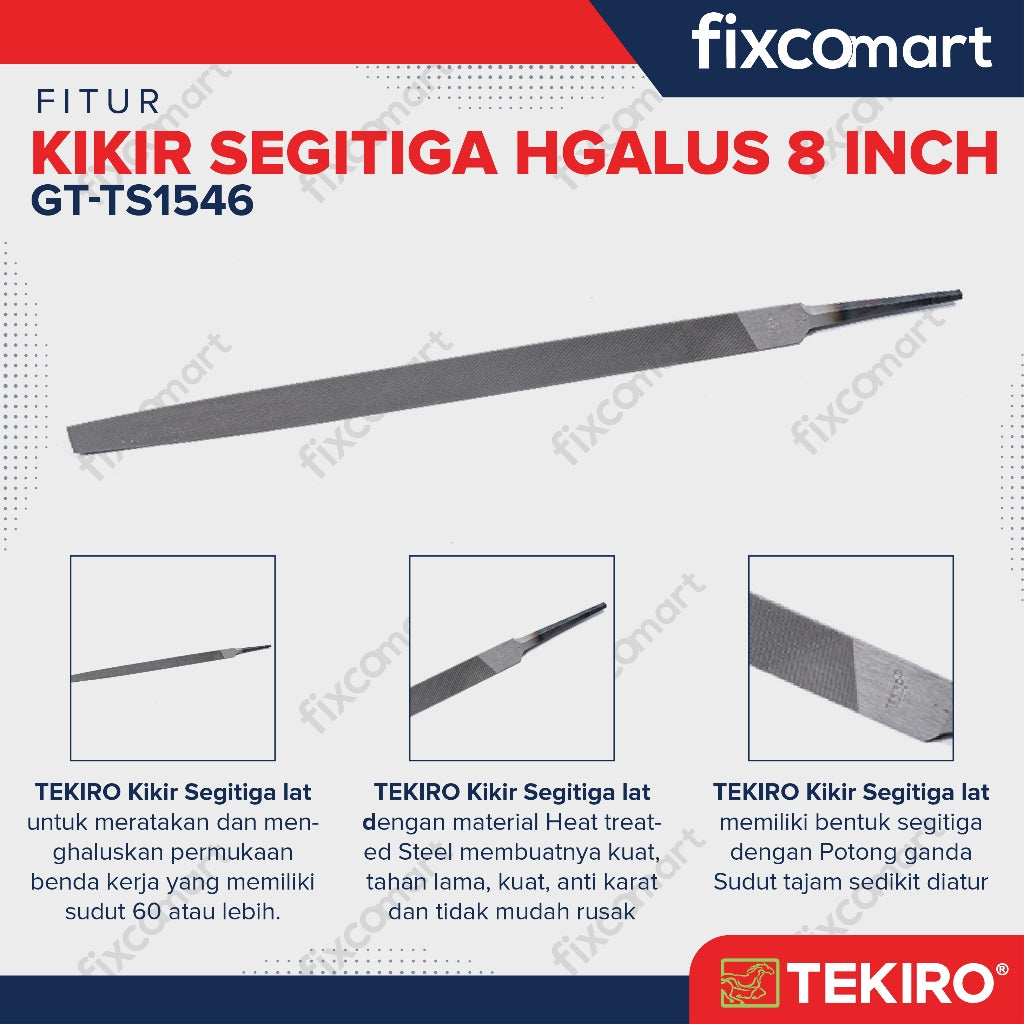 Tekiro Kikir Segitiga Halus 8 Inch