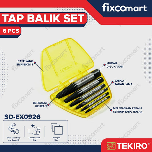Tekiro Tap Balik Set 6 Pcs / Screw Extractor / Tang Snei