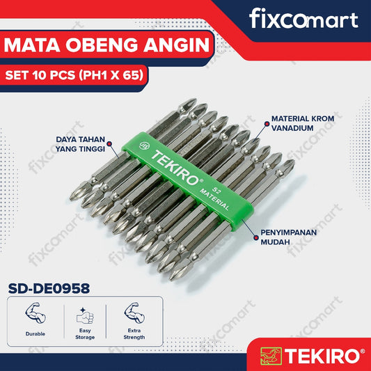 Tekiro Mata Obeng Angin Set 10 Pcs PH1 X 65