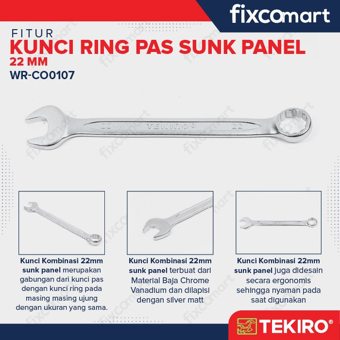TEKIRO Kunci Ring Pas 22 Mm Sunk Panel