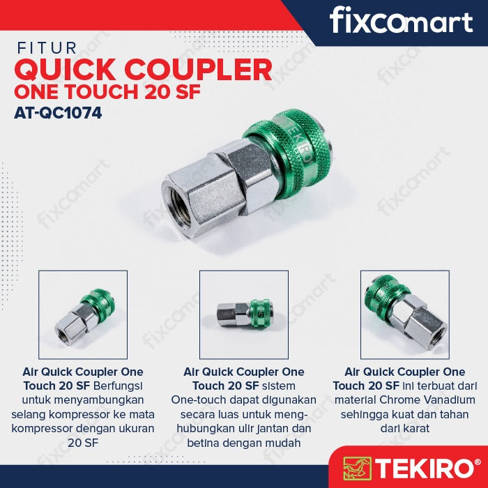 Tekiro Quick Coupler One Touch 20 / 30 / 40 SF / SH / SM / SP Sambungan Selang Kompresor