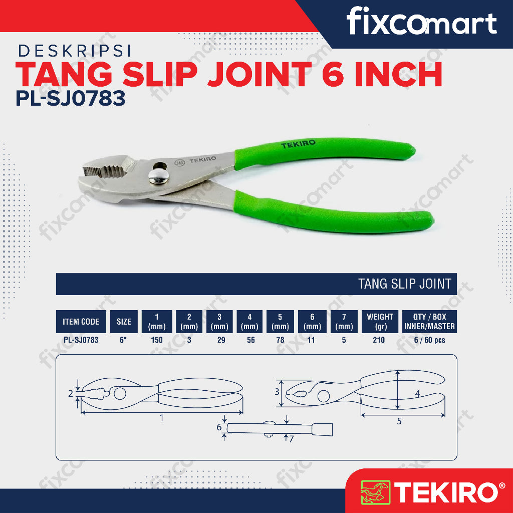 Tekiro Tang Slip Joint 6 Inch / Tang Jepit