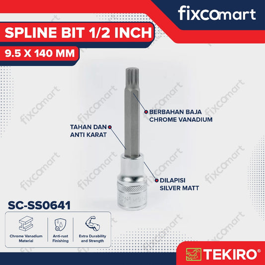 Tekiro Spline Bit 1/2 Inch 9.5 X 140 Mm / Tekiro Mata Sock Bintang