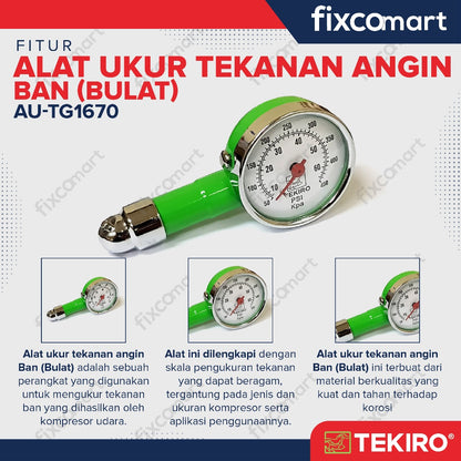 TEKIRO Ukuran Tekanan Angin Bulat 60 Psi - Tekiro Pressure Gauge