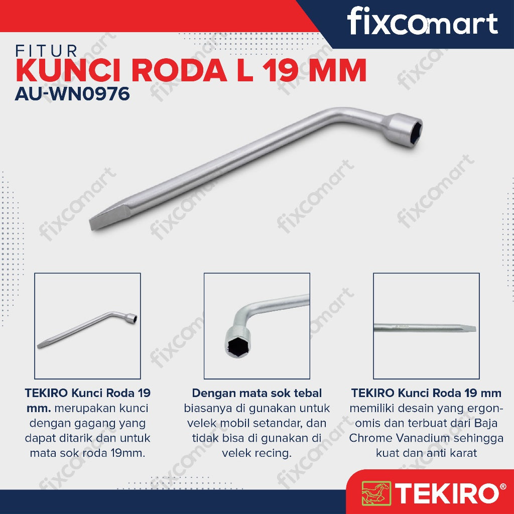 Tekiro Kunci Roda L 19 Mm / Tekiro Wheel Nut Wrench
