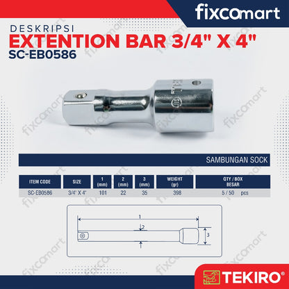 Tekiro Extention Bar 3/4 X 4 Inch / Tekiro Sambungan Mata Sock