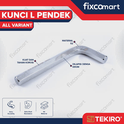 Tekiro Hex Key Short / Kunci L Pendek MM - 10 - 19 - Satuan