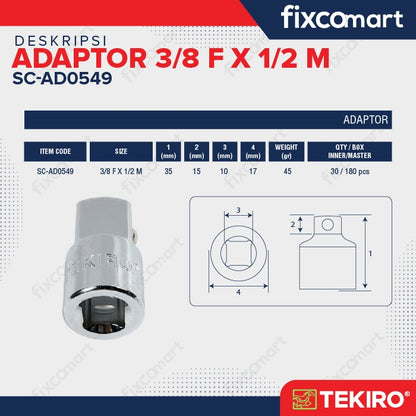 Tekiro Adaptor 3/8 F X 1/2 M