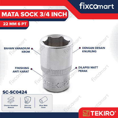 Tekiro Socket 3/4 inch 22 mm 6 PT / Mata Sock 3/4 Inch