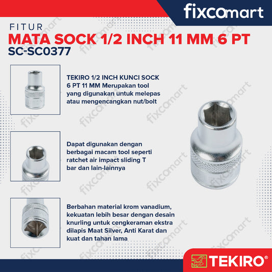 Tekiro Mata Sock 1/2 Inch 11 mm 6PT