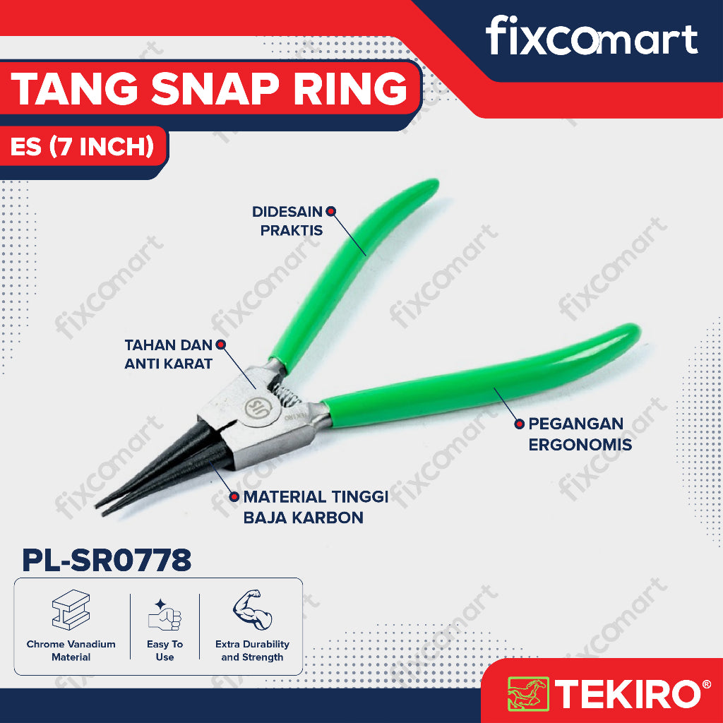 Tekiro Tang Snap Ring Tekan Buka Es 7 Inch