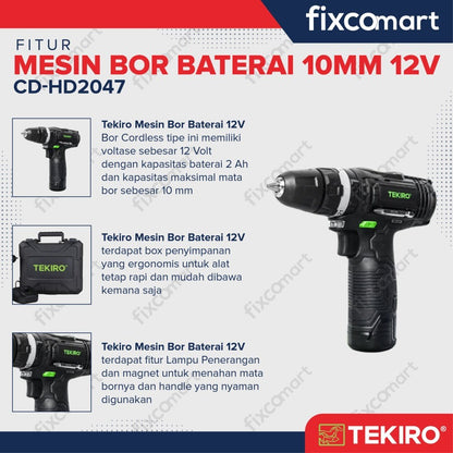Tekiro Mesin Bor Baterai XV Brushless Cordless Hammer Drill