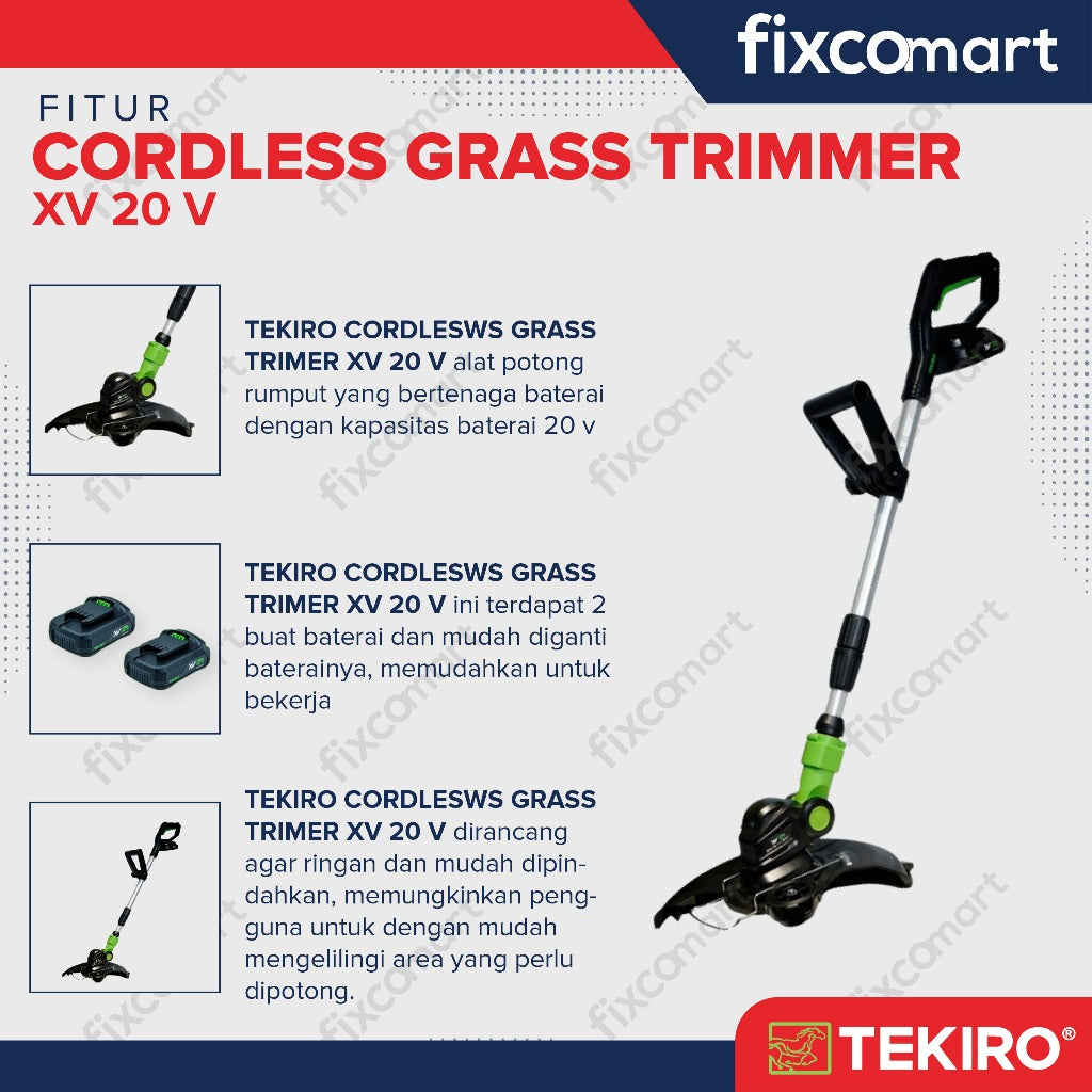 Tekiro Mesin Pemotong Rumput XV 20 V Cordless Grass Trimmer